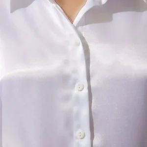 پیراهن سفید زنانه ساتن روکش DD00990 - 210