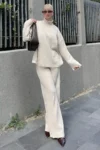 ژاکت آستین بلند Ecru کت و شلوار کت و شلوار دو نفره MG2173 - 1000