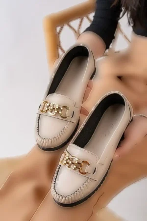 کفش های مادر چرمی ارتوپدی چرمی راحت زیره کفش تخت زنانه - 1112