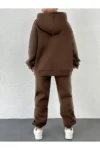 لباس زنانه گرمکن قهوه ای 3 نخ ست بالا و پایین - 1149