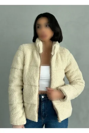کاپشن پف دار عروسکی برجسته - 1200