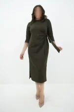 لباس مجلسی زنانه سایز بزرگ با جزییات کراوات 5274-25 - 1326