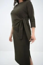 لباس مجلسی زنانه سایز بزرگ با جزییات کراوات 5274-25 - 1326