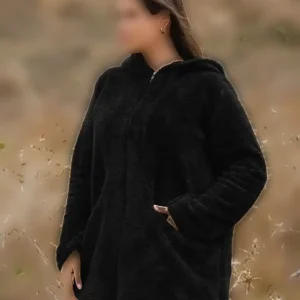 کت آستین بلند زنانه آستین بلند زیپ دار ژاکت مخملی - 1327