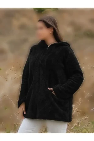 کت آستین بلند زنانه آستین بلند زیپ دار ژاکت مخملی - 1327