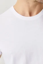 تیشرت مردانه سیاه-خاکستری-سفید-آنتراسیت-کیلوگرم یقه اسلیم فیت یقه خدمه 100% پنبه پایه 5 تایی - 1607