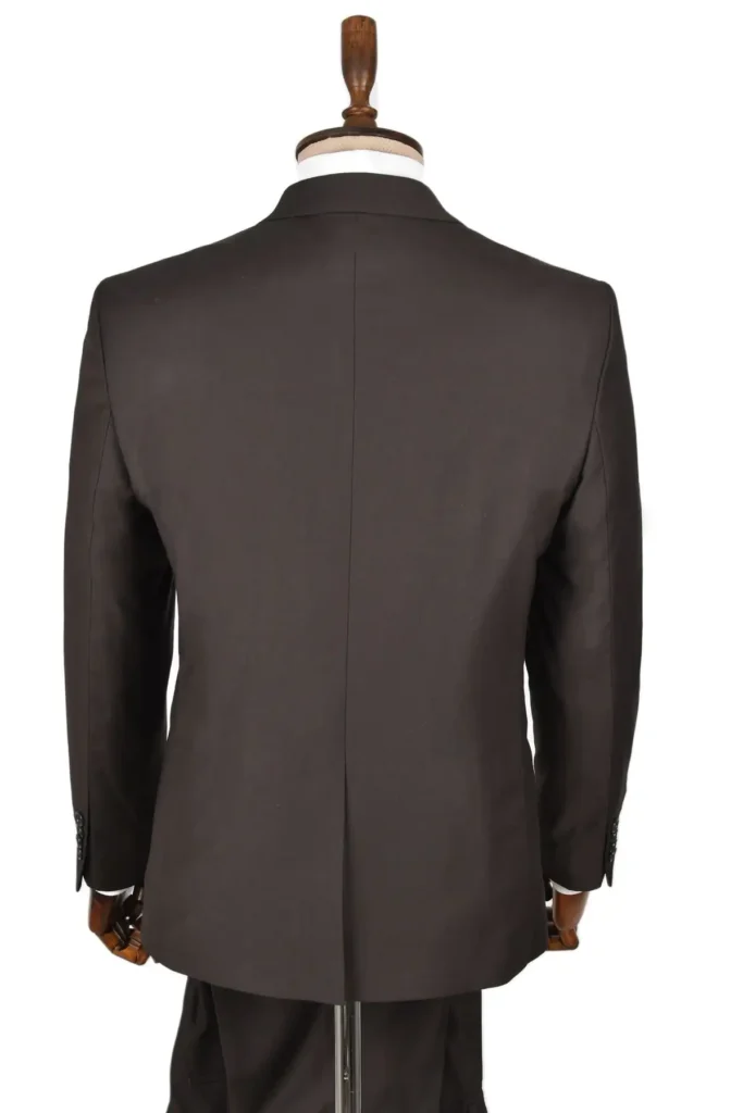 کت و شلوار 2 تیکه مردانه جیبی قهوه ای دو دکمه تک چاک 2300464 - 1641