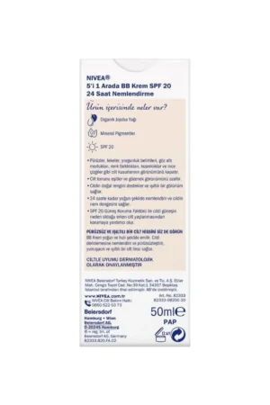 کرم مرطوب کننده صورت BB 50ml، SPF15، رنگ روشن، پوست روشن با اسانس روغن جوجوبا - 1790