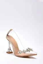 کفش پاشنه دار جام سنگ شفاف زنانه ده پرنسس 11cm Byndprs01 - 1818