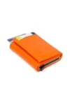 کیف پول جا کارتی کشویی مکانیزم چرمی نارنجی Unisex با محفظه پول کاغذی - 1828