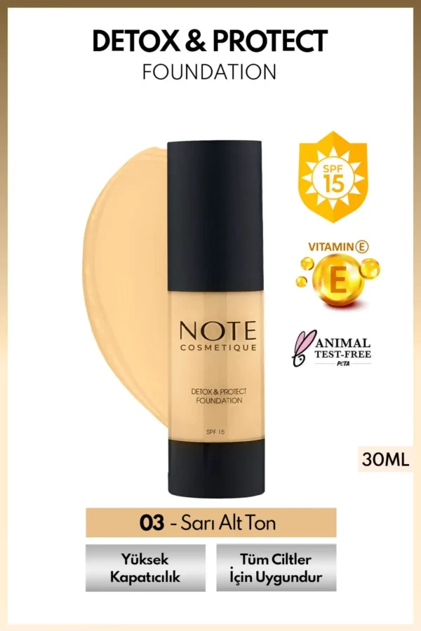 Detox & Protect Foundation Spf 15 Intense Coverage Foundation Finish Satin - 03 Beige Medium - 2244