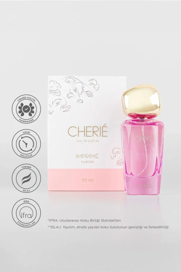 عطر زنانه Cherié Edp 50ml | گل و تازه | توت فرنگی، آناناس، گل صد تومانی، زنبق دره، یاس، کهربا - 1879