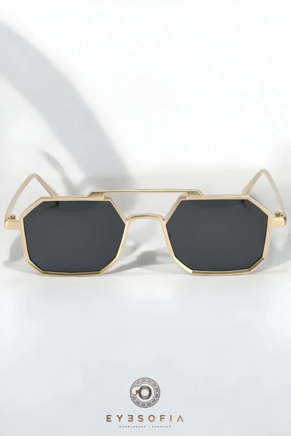 عینک آفتابی Octagon Lath Gold Black Titanium Unisex - 2241