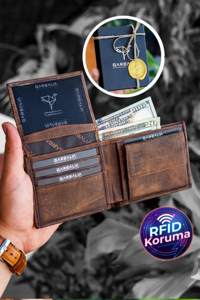 کیف پول قهوه ای مسدود کننده RFID چرم اصل جکسون با محفظه سکه - 2050