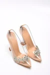 کفش پاشنه دار جام سنگ شفاف زنانه ده پرنسس 11cm Byndprs01 - 1818