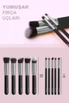 ست 10 براش آرایشی با دسته مشکی - 1883