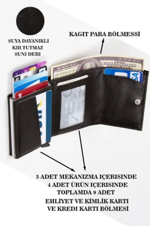 کیف پول و جا کارتی مردانه ضد سرقت ضد سرقت Rfid محافظ وگان - 2218