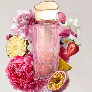 عطر زنانه Cherié Edp 50ml | گل و تازه | توت فرنگی، آناناس، گل صد تومانی، زنبق دره، یاس، کهربا - 1879