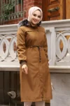 کت زنانه ضدآب کلاهدار جداشونده با آستین های آجدار و داخل خز - 2066