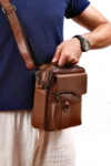 کیف دستی و سرشانه مردانه چرم اصل Wiexer Antique Tan - 2059