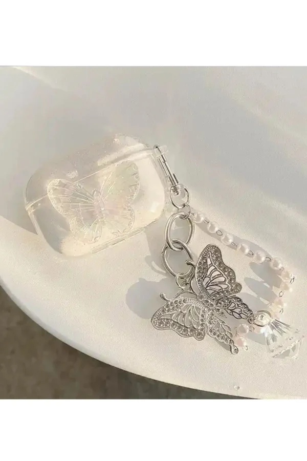 قاب هدفون 3D Butterfly clasp سازگار با نسل سوم Airpods با گیره نقره ای - 2034
