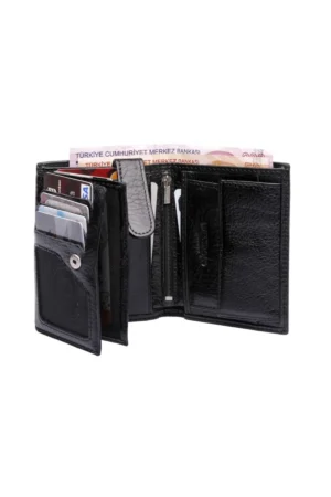 کیف پول مردانه چرم طبیعی نرم با سکه و محفظه های کارتی فراوان - 1831