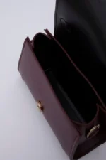 کیف دستی، بازو و شانه زنانه چرم مصنوعی Claret Red Shk109 با بست های محکم و بند قابل تنظیم L:11 E:19 W:7 سانتی متر - 1910