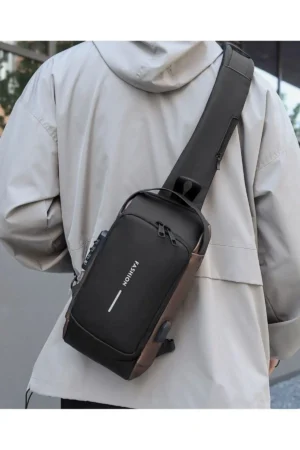 فکا جهانی شیک شانه، کیف سینه با پورت شارژ USB و قفل - 2054