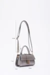 کیف زنانه چرم مصنوعی دست، بازو و شانه نقره ای Shk109 با بست و بند قابل تنظیم L:11 E:19 W:7 سانتی متر - 2445