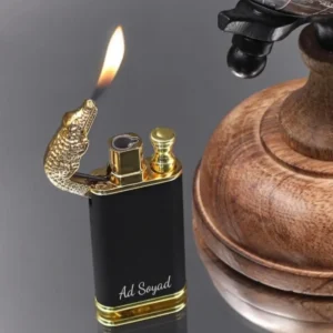 فندک شعله اژدهای گازی دوشعله تمساح شخصی در جعبه مخصوص E-54477 - 2556