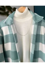 پیراهن نعناعی Unisex Oversize ضخیم زمستانی پشمی اصل - 2730