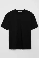 100 ٪ پنبه ارگانیک Solo Men 100 ٪ ضخیم بافت ضخیم تناسب دوچرخه یقه مشکی t -shirt - 2757