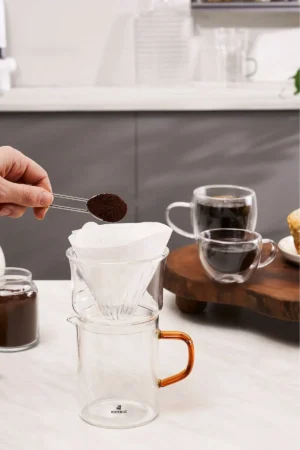 Draco Borosilikat Glass Dripper قهوه/فیلتر تجهیزات قهوه 450 میلی لیتر نارنجی - 2743
