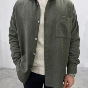 پیراهن چوب جک قطبی تک جنسیتی طرح دار Oversize - 2728