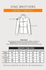 پیراهن چوب جک قطبی تک جنسیتی طرح دار Oversize - 2728