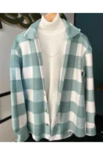 پیراهن نعناعی Unisex Oversize ضخیم زمستانی پشمی اصل - 2730