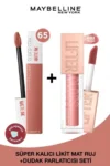 Super Stay Matte Ink Liquid Matte Lipstick 65 Seductress & Lifter Gloss Lip Gloss 003 Moon - 2400