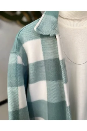 پیراهن نعناعی Unisex Oversize ضخیم زمستانی پشمی اصل - 2730