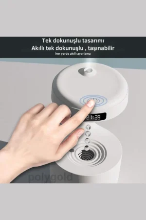 مرطوب‌کننده هوای 600 میلی‌لیتری بزرگ ultrasonic با ساعت نورانی و قطره‌ای - 3971