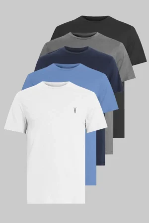 یقه دوچرخه Mult -Standard Mel -Men's Men's Mel -Standard Cut 100 ٪ پنبه 5 T -shirt بسته -3080