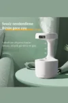 مرطوب‌کننده هوای 600 میلی‌لیتری بزرگ ultrasonic با ساعت نورانی و قطره‌ای - 3971