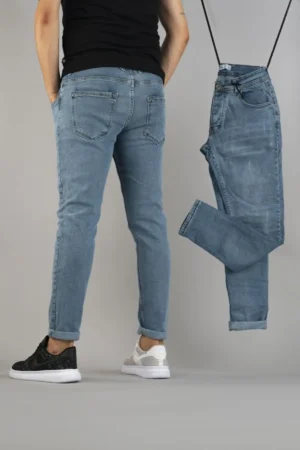 شلوار جین برش باریک ناخن باریک مرد روشن - 3259