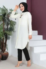 تونییک کلیلی TSD230512 رنگ کرم - 3788