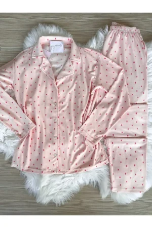 پیراهن پیراهن جیر جیر الگوی Polk Polka DOT مجموعه لباس خواب بلند - 3163