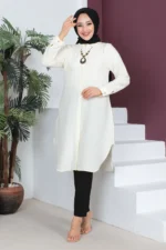 تونییک کلیلی TSD230512 رنگ کرم - 3788