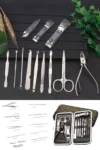 مجموعه پدیکور مانیکور 12 قطعه کیسه کیف مراقبت از ناخن استیل تنظیم ناخن ShipWatch - 3029