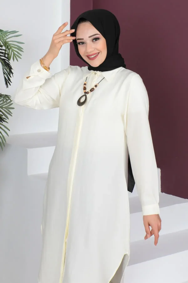 تونییک کلیلی TSD230512 رنگ کرم - 3788