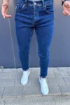 شلوار جین Lycra Jim Navy Blue Slim Fit - 3277
