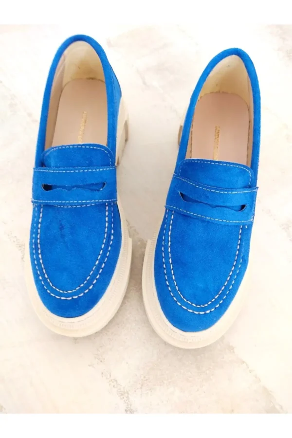 کفش آبی Süet Loafer - 3155