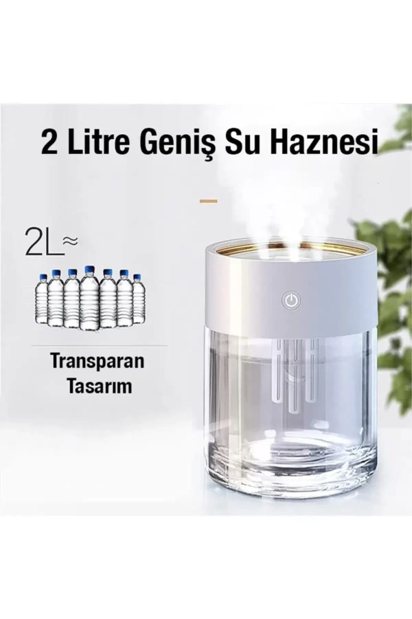 خوش‌بوکننده هوای اولتراسونیک با ظرفیت 2 لیتر و دارای 3 حالت بخار LED - 3976